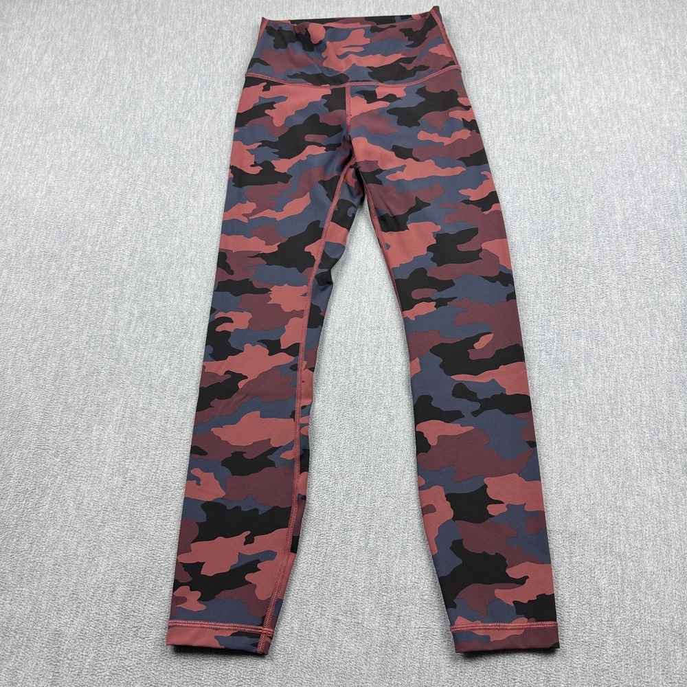 Lululemon Leggings Womens 4 Red Camo‎ Wunder Under High-Rise Full-On Tight Yoga